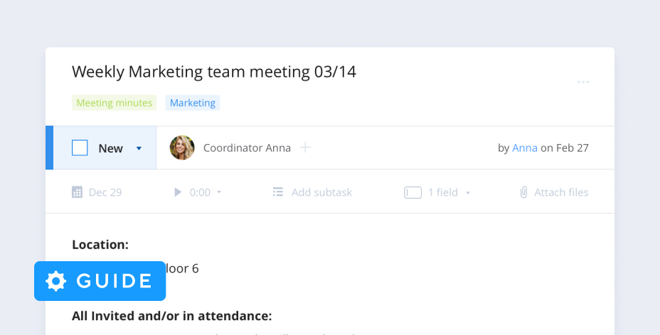 Actionable Meeting Notes Template